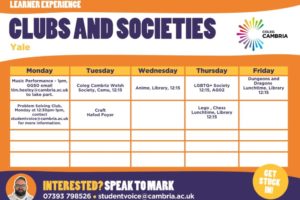 Clubs and societies timetable (2)